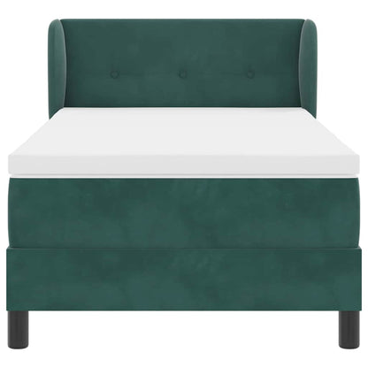 vidaXL Boxspringbett mit Matratze Dunkelgrün 80 x 200 cm Samt