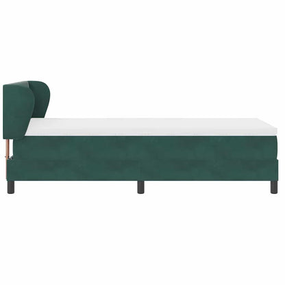 vidaXL Boxspringbett mit Matratze Dunkelgrün 80 x 200 cm Samt