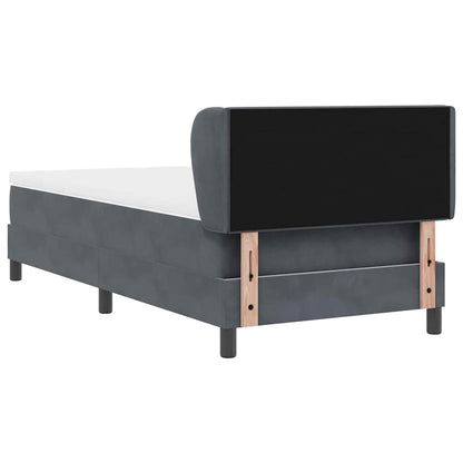 Boxspringbett mit Matratze Dunkelgrau 100 x 200 cm Samt