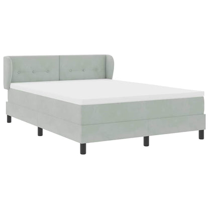 Boxspringbett mit Matratze Hellgrau 140 x 200 cm Samt