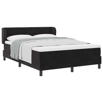 Boxspringbett mit Matratze Schwarz 140 x 200 cm Samt