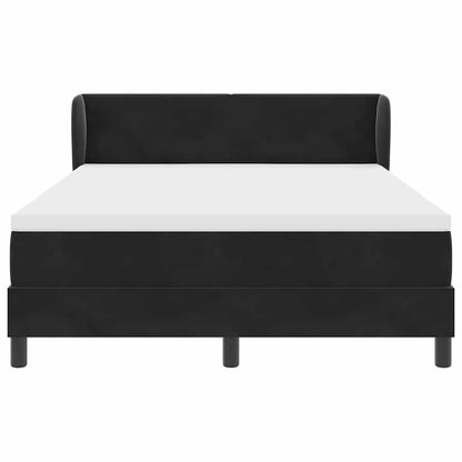 Boxspringbett mit Matratze Schwarz 140 x 200 cm Samt