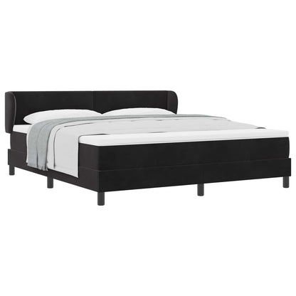 Boxspringbett mit Matratze Schwarz 180 x 200 cm Samt