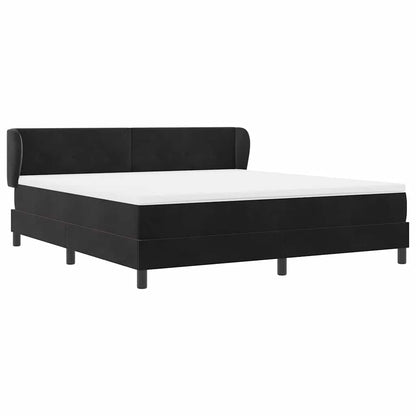 Boxspringbett mit Matratze Schwarz 180 x 200 cm Samt