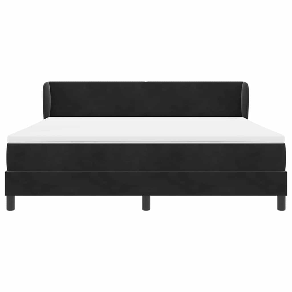 Boxspringbett mit Matratze Schwarz 180 x 200 cm Samt
