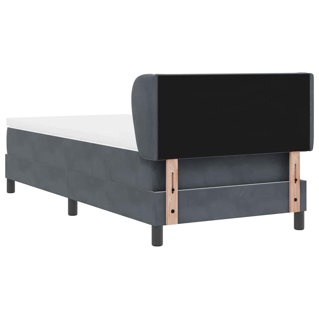 Boxspringbett mit Matratze Dunkelgrau 100 x 200 cm Samt