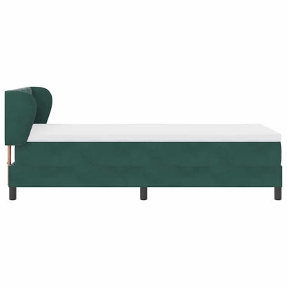 vidaXL Boxspringbett mit Matratze Dunkelgrün 100 x 200 cm Samt