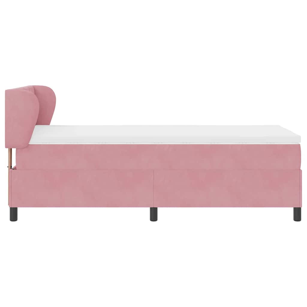 Boxspringbett mit Matratze mit Kopfteil Rosa 100 x 200 cm Samt