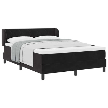Boxspringbett mit Matratze Schwarz 140 x 190 cm Samt