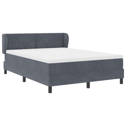 Boxspringbett mit Matratze Dunkelgrau 140 x 200 cm Samt