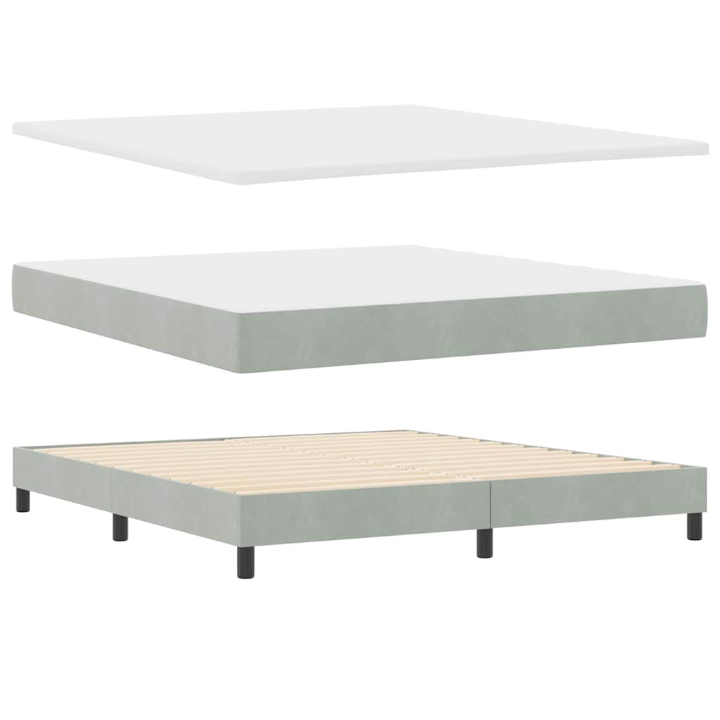 Boxspringbett mit Matratze Hellgrau 180 x 200 cm Samt