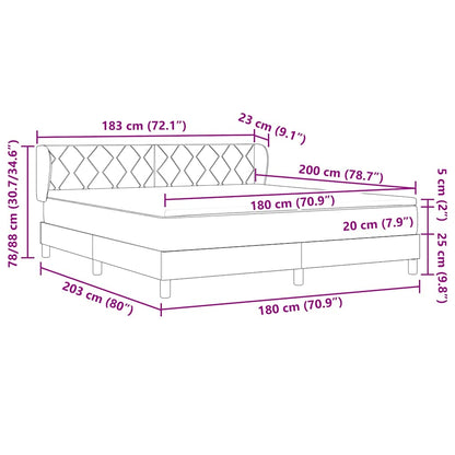 Boxspringbett mit Matratze Dunkelgrau 180 x 200 cm Samt