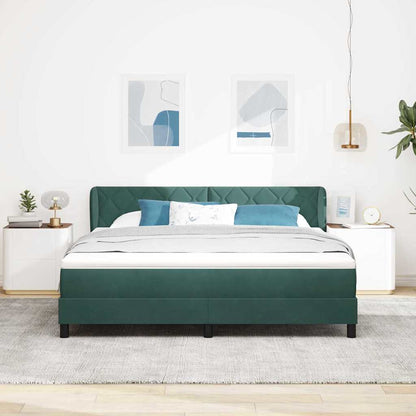 vidaXL Boxspringbett mit Matratze Dunkelgrün 180 x 200 cm Samt