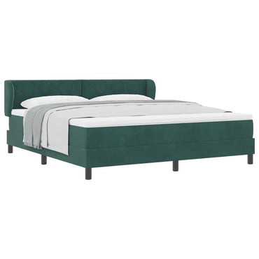 vidaXL Boxspringbett mit Matratze Dunkelgrün 180 x 200 cm Samt