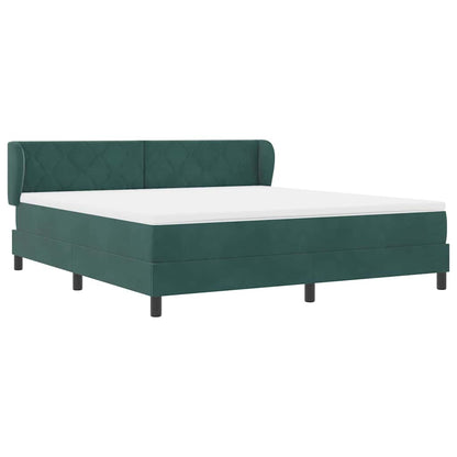 vidaXL Boxspringbett mit Matratze Dunkelgrün 180 x 200 cm Samt