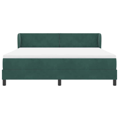 vidaXL Boxspringbett mit Matratze Dunkelgrün 180 x 200 cm Samt