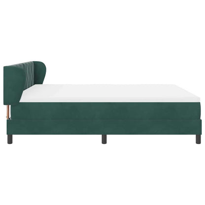 vidaXL Boxspringbett mit Matratze Dunkelgrün 180 x 200 cm Samt