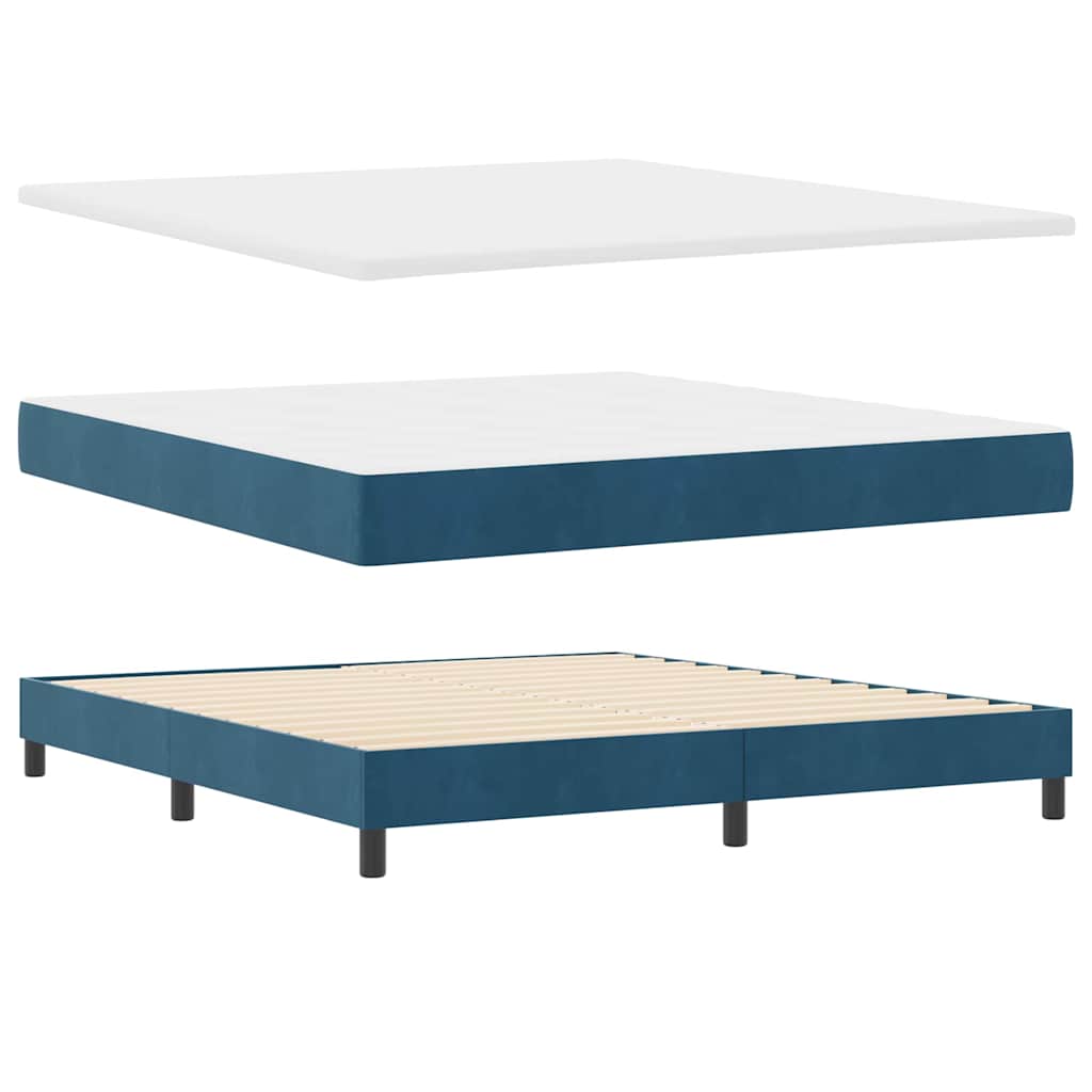 Boxspringbett mit Matratze Dunkelblau 180 x 200 cm Samt