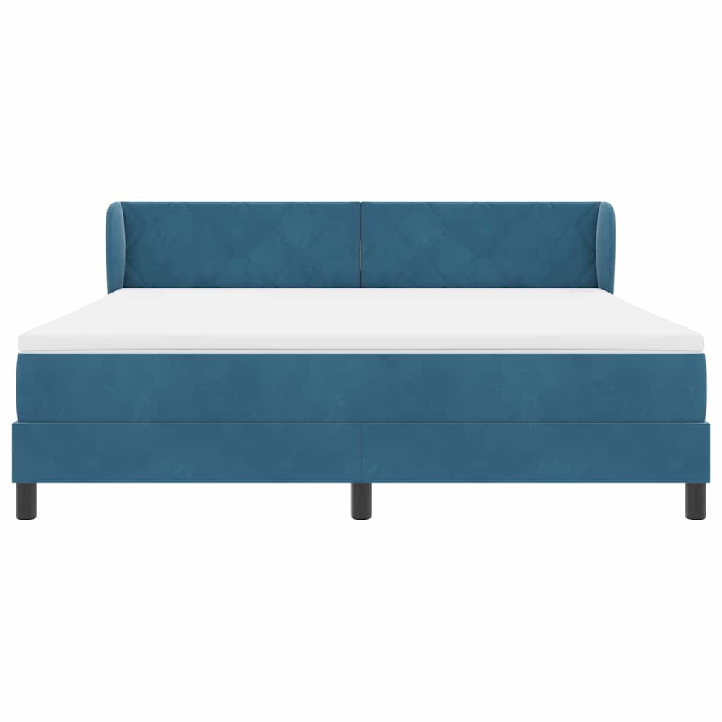 Boxspringbett mit Matratze Dunkelblau 180 x 200 cm Samt
