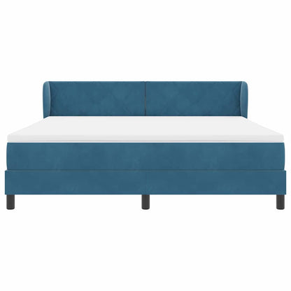Boxspringbett mit Matratze Dunkelblau 180 x 200 cm Samt