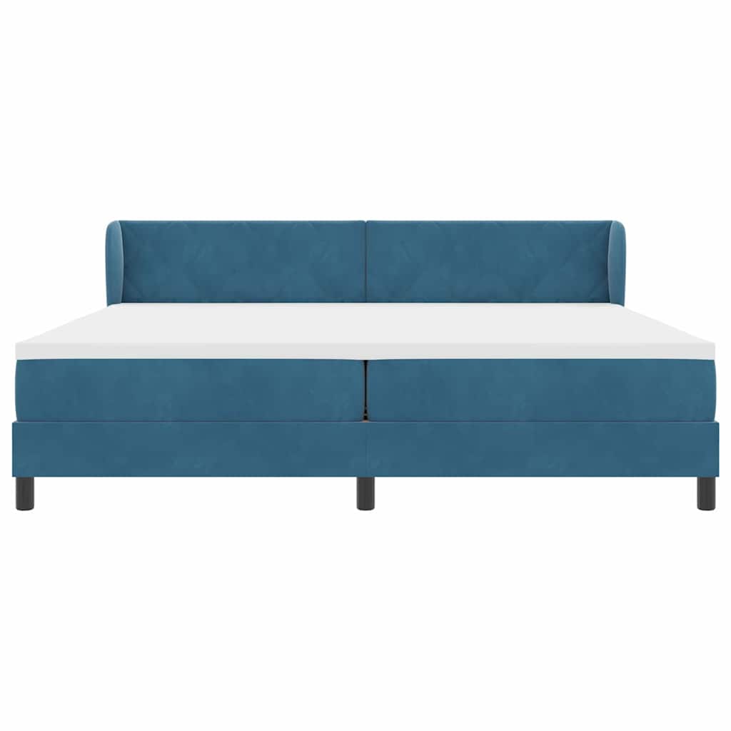 Boxspringbett mit Matratze Dunkelblau 200 x 200 cm Samt