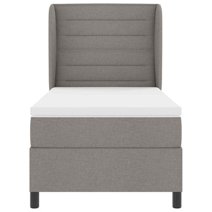 Boxspringbett mit Matratze mit Kopfteil Taupe 80 x 200 cm Stoff