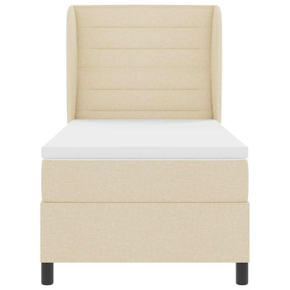 Boxspringbett mit Matratze mit Kopfteil Creme 80 x 200 cm Stoff