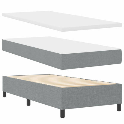 Boxspringbett mit Matratze Hellgrau 90 x 190 cm Stoff