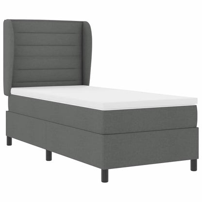 Boxspringbett mit Matratze Dunkelgrau 90 x 190 cm Stoff