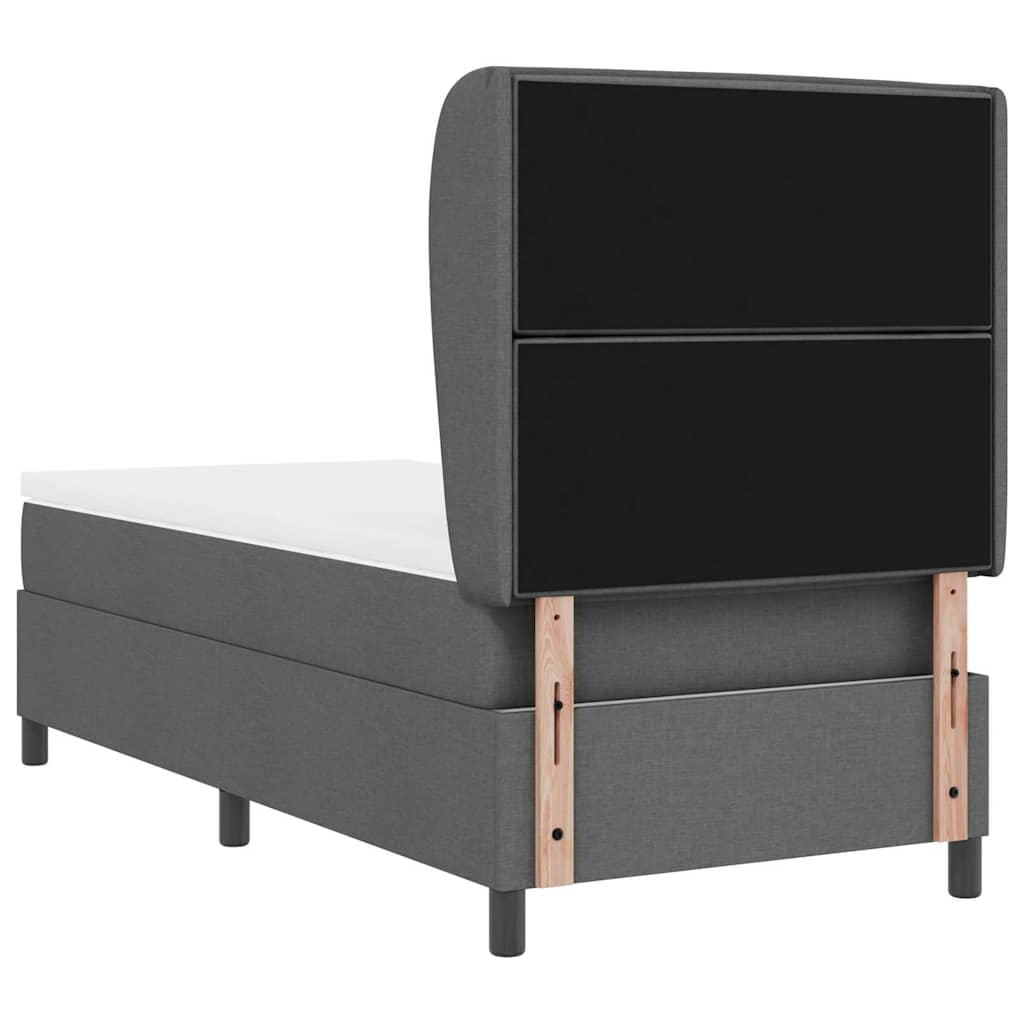 Boxspringbett mit Matratze Dunkelgrau 90 x 190 cm Stoff