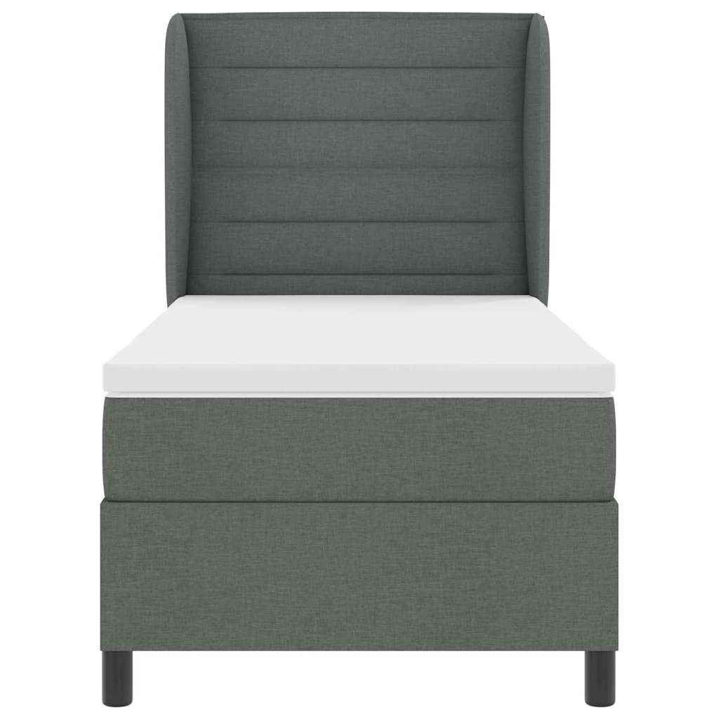 Boxspringbett mit Matratze Dunkelgrau 90 x 190 cm Stoff