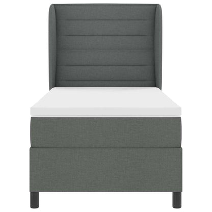 Boxspringbett mit Matratze Dunkelgrau 90 x 190 cm Stoff