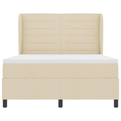 Boxspringbett mit Matratze Creme 140 x 200 cm Stoff
