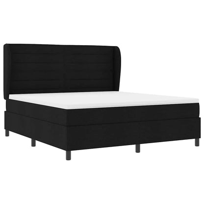 Boxspringbett mit Matratze Schwarz 180 x 200 cm Stoff