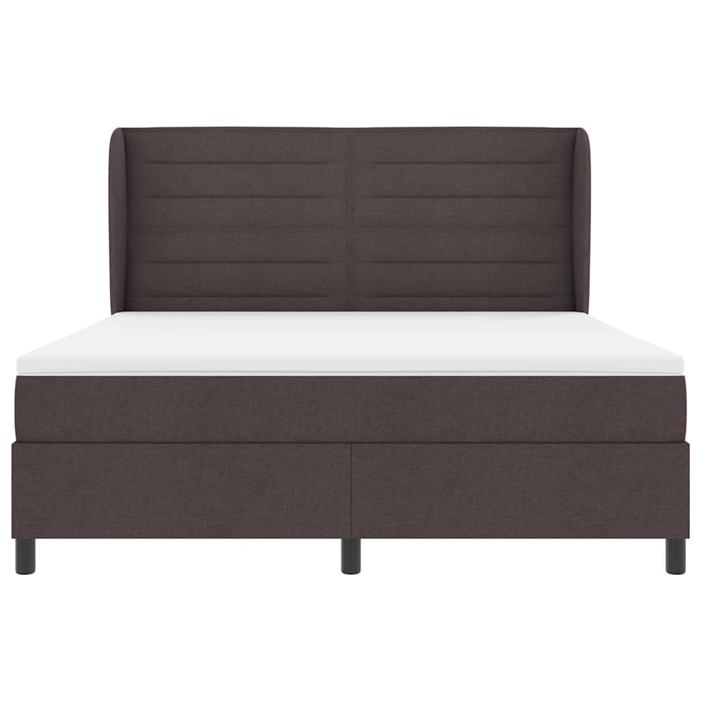 Boxspringbett mit Matratze Dunkelbraun 180 x 200 cm Stoff