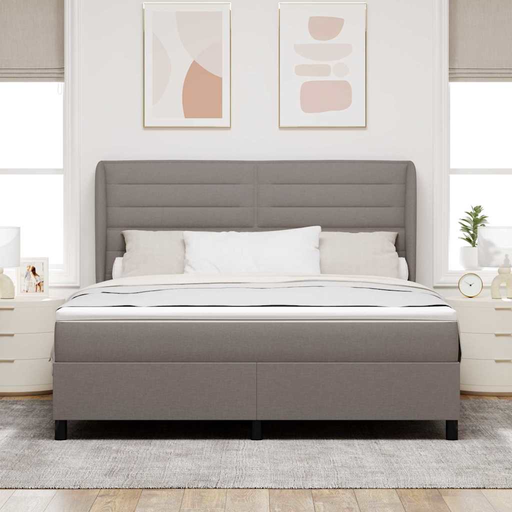 Boxspringbett mit Matratze Taupe 180 x 200 cm Stoff
