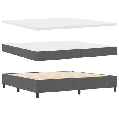 Boxspringbett mit Matratze Dunkelgrau 200 x 200 cm Stoff