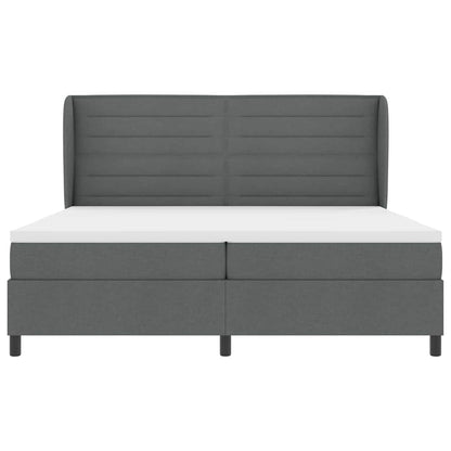 Boxspringbett mit Matratze Dunkelgrau 200 x 200 cm Stoff