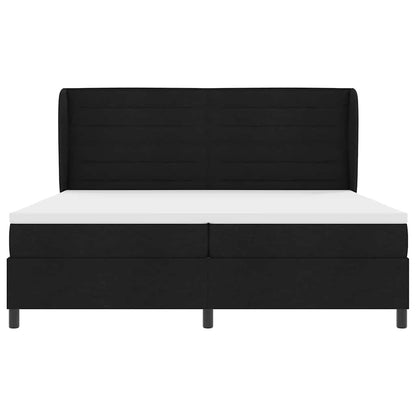 Boxspringbett mit Matratze Schwarz 200 x 200 cm Stoff