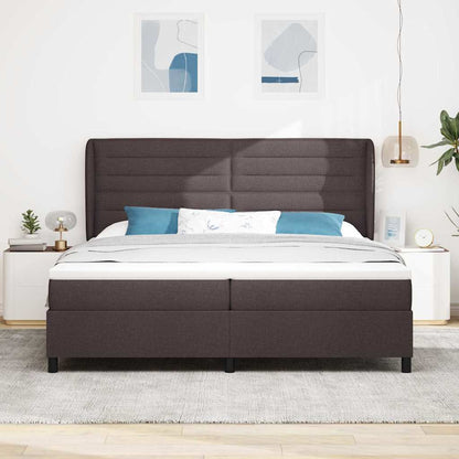 Boxspringbett mit Matratze Dunkelbraun 200 x 200 cm Stoff