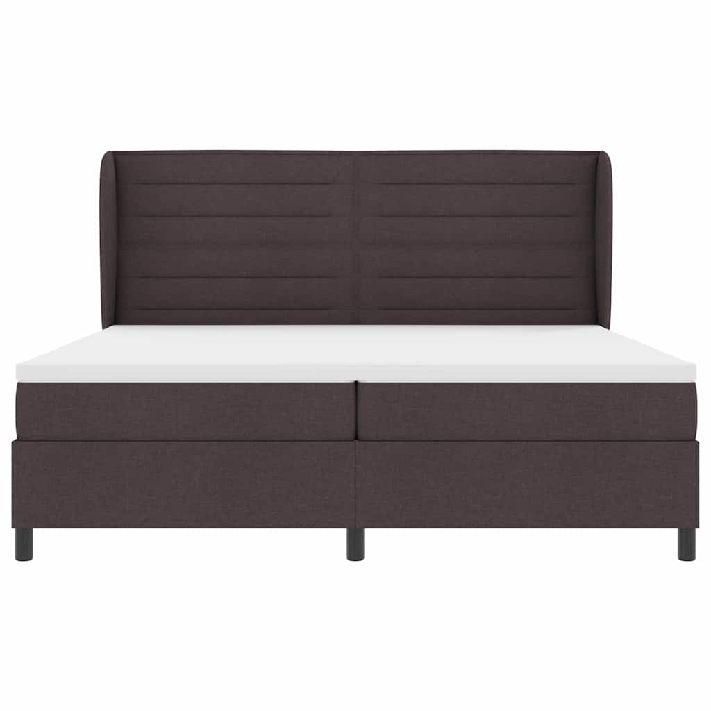 Boxspringbett mit Matratze Dunkelbraun 200 x 200 cm Stoff