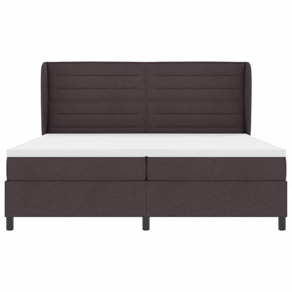 Boxspringbett mit Matratze Dunkelbraun 200 x 200 cm Stoff