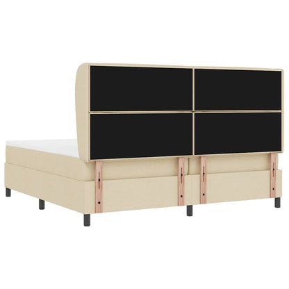 Boxspringbett mit Matratze Creme 200 x 200 cm Stoff
