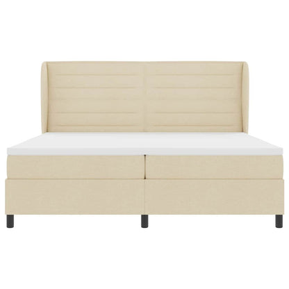 Boxspringbett mit Matratze Creme 200 x 200 cm Stoff