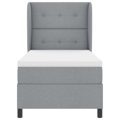 Boxspringbett mit Matratze Hellgrau 80 x 200 cm Stoff