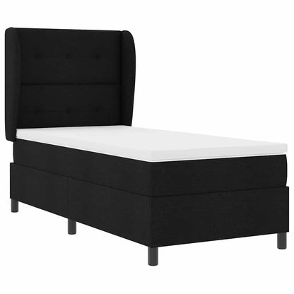 Boxspringbett mit Matratze Schwarz 90 x 190 cm Stoff