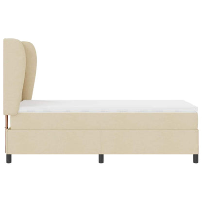 Boxspringbett mit Matratze mit Kopfteil Creme 90 x 200 cm Stoff