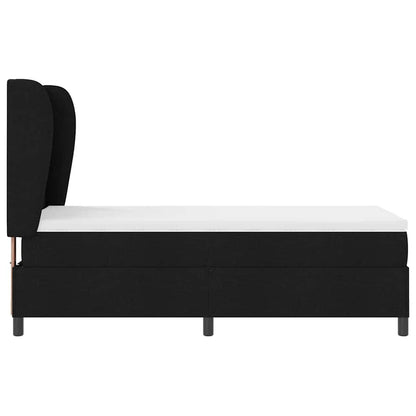 vidaXL Boxspringbett mit Matratze Schwarz 100 x 200 cm Stoff
