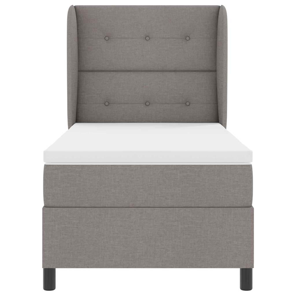 Boxspringbett mit Matratze Taupe 100 x 200 cm Stoff