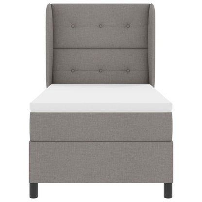 Boxspringbett mit Matratze Taupe 100 x 200 cm Stoff